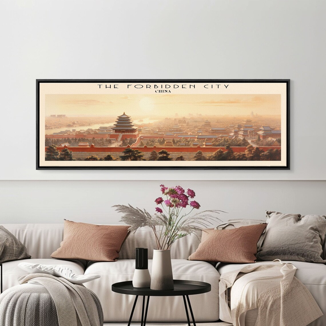 The Forbidden City China Beijing Palace Rooftops Sunrise Travel Poster - Image 6