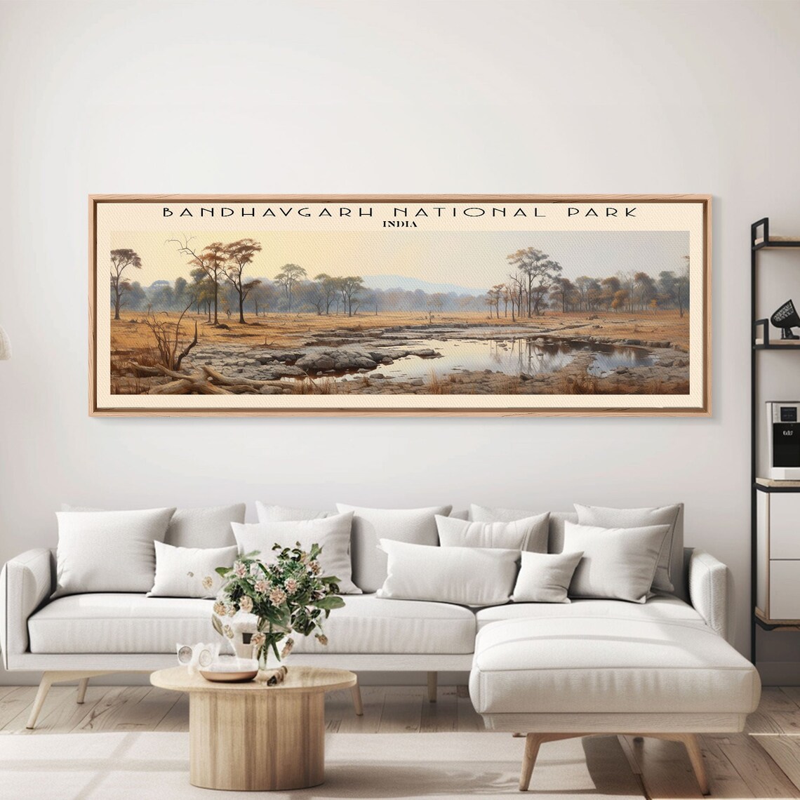 Bandhavgarh National Park India Golden Savanna Waterhole Travel Poster - Image 3