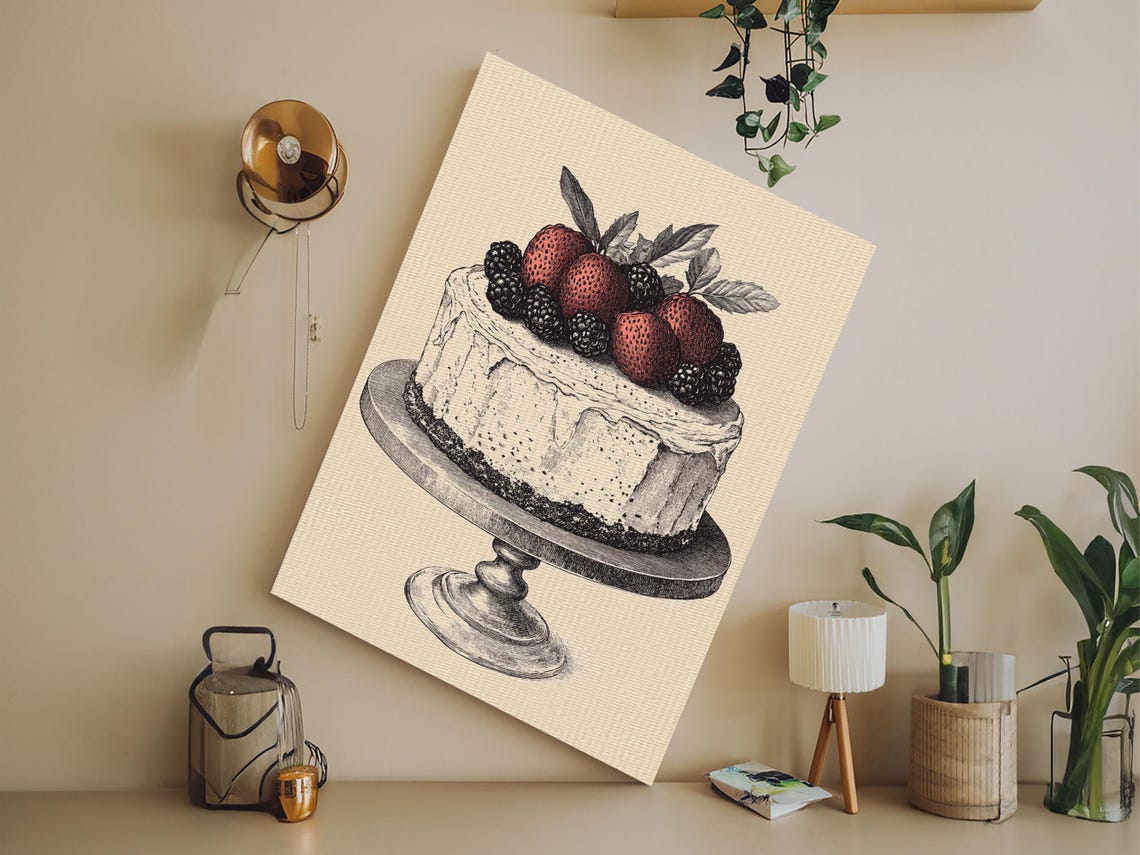 Kitchen Wall Art Cake Painting Still Life Framed Print Dining Room Wall Artt - Image 4