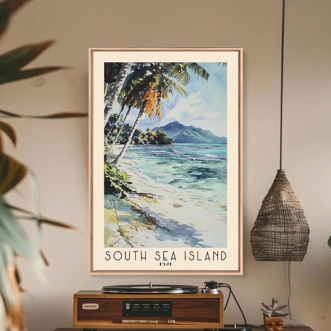 South Sea Island Fiji Watercolor Print Vacation Gift Fiji Wall Art Vacation Wall Art Vacatation Beach Decor Beach Or Lakehouse Art - Image 3