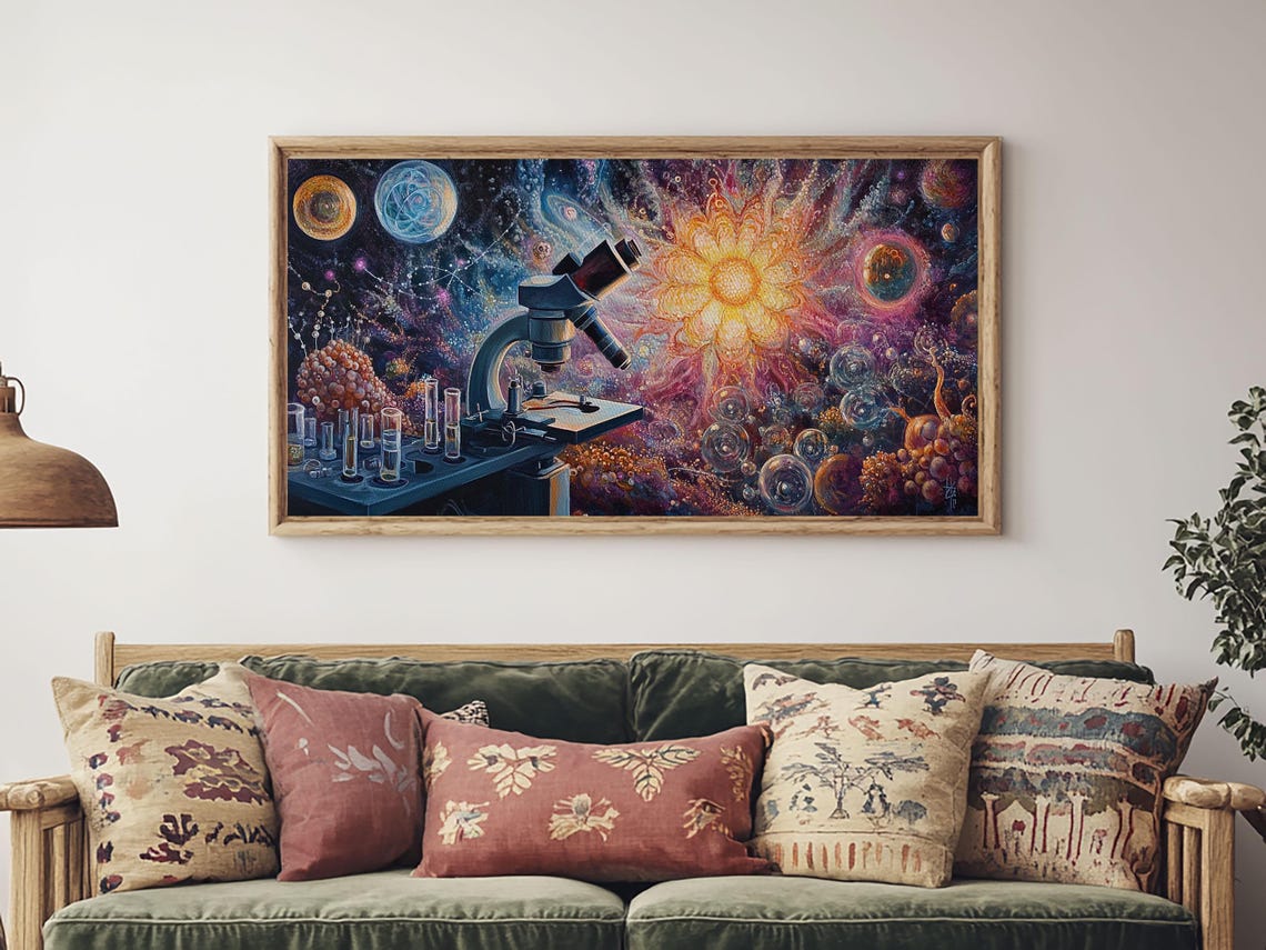 Cosmic Microscope Galaxy Science Lab Neon Space Wall Art Print Poster - Image 4