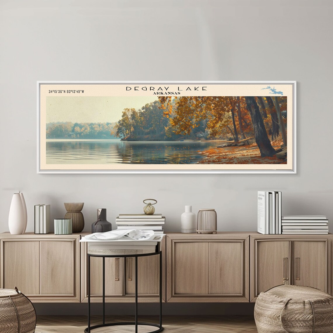 Degray Lake Arkansas Golden Autumn Trees Calm Water Travel Poster - Image 4