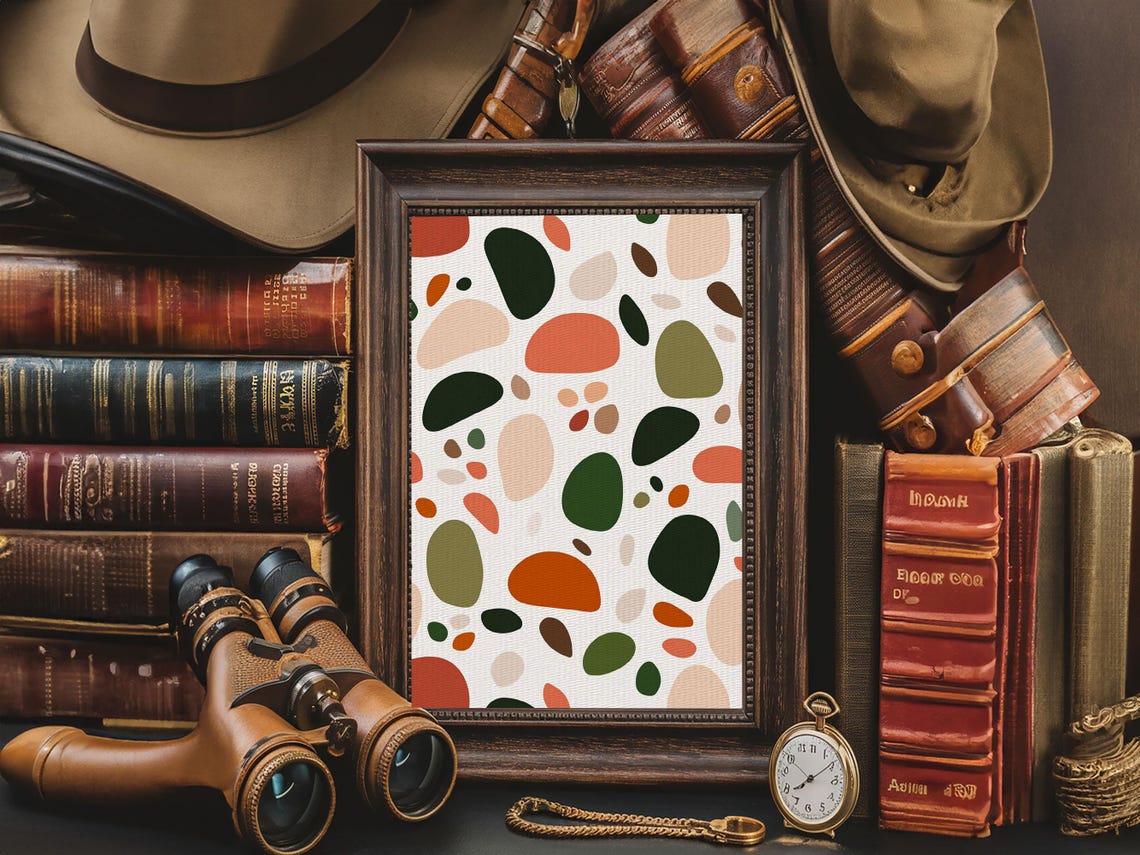 Mid Century Modern Abstract Organic Shapes Terrazzo Wall Poster - Image 2