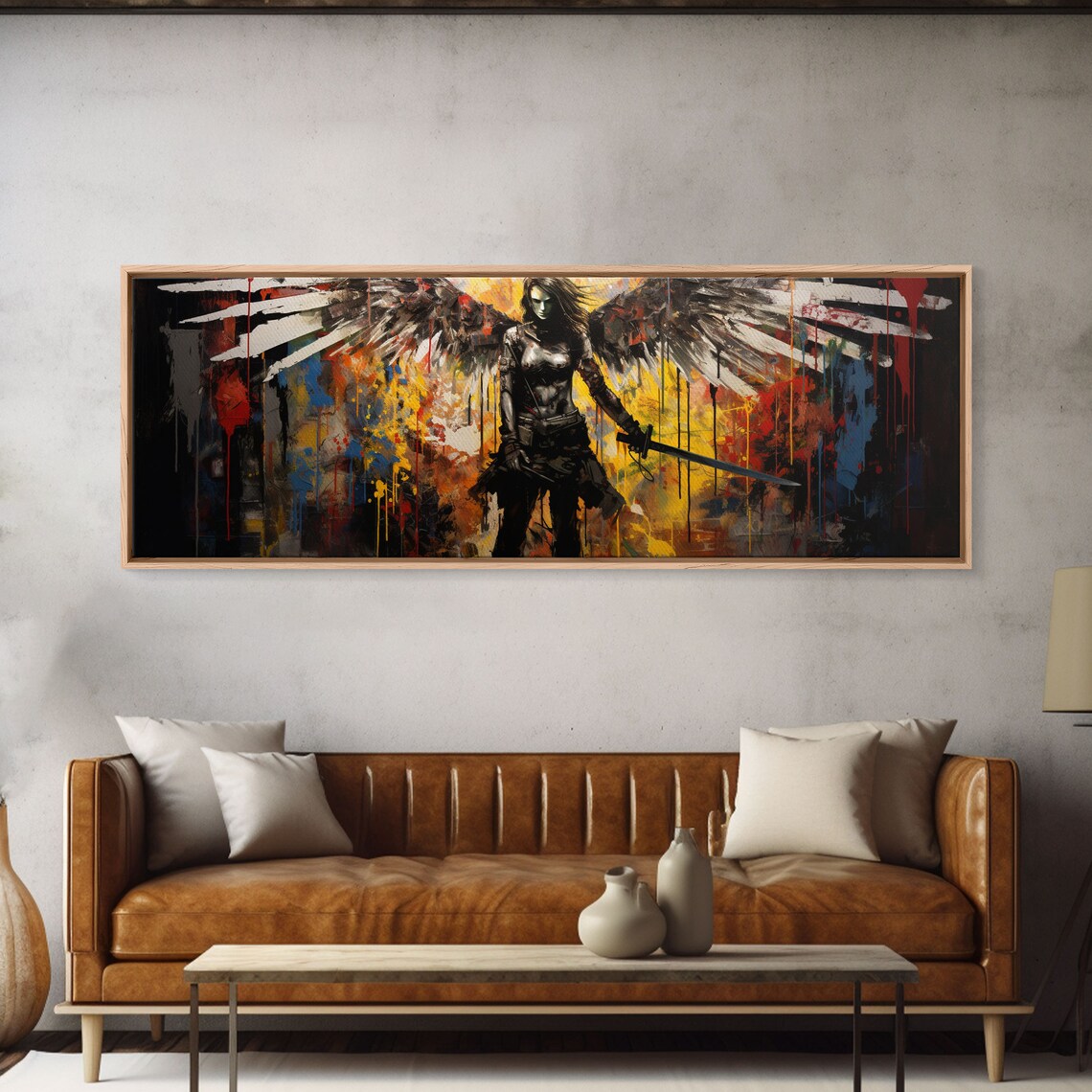 Graffiti Battle Angel Wall Art Print, Game Room - Image 6