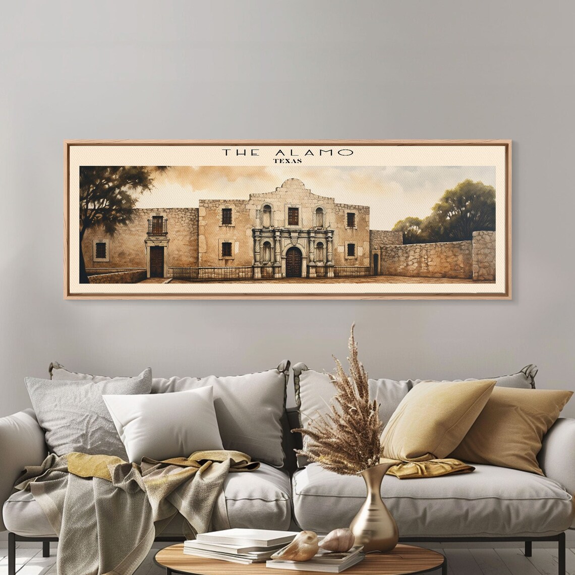 The Alamo Retro Travel Poster, Panoramic Home Decor - Image 5