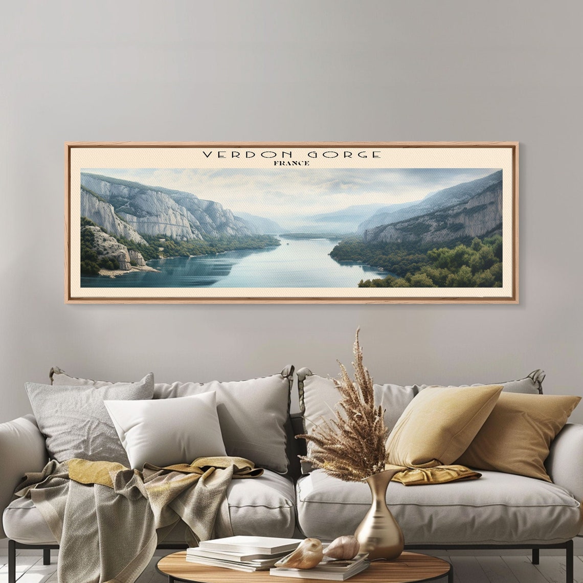 Verdon Gorge France Turquoise River White Cliffs Panoramic Poster - Image 6