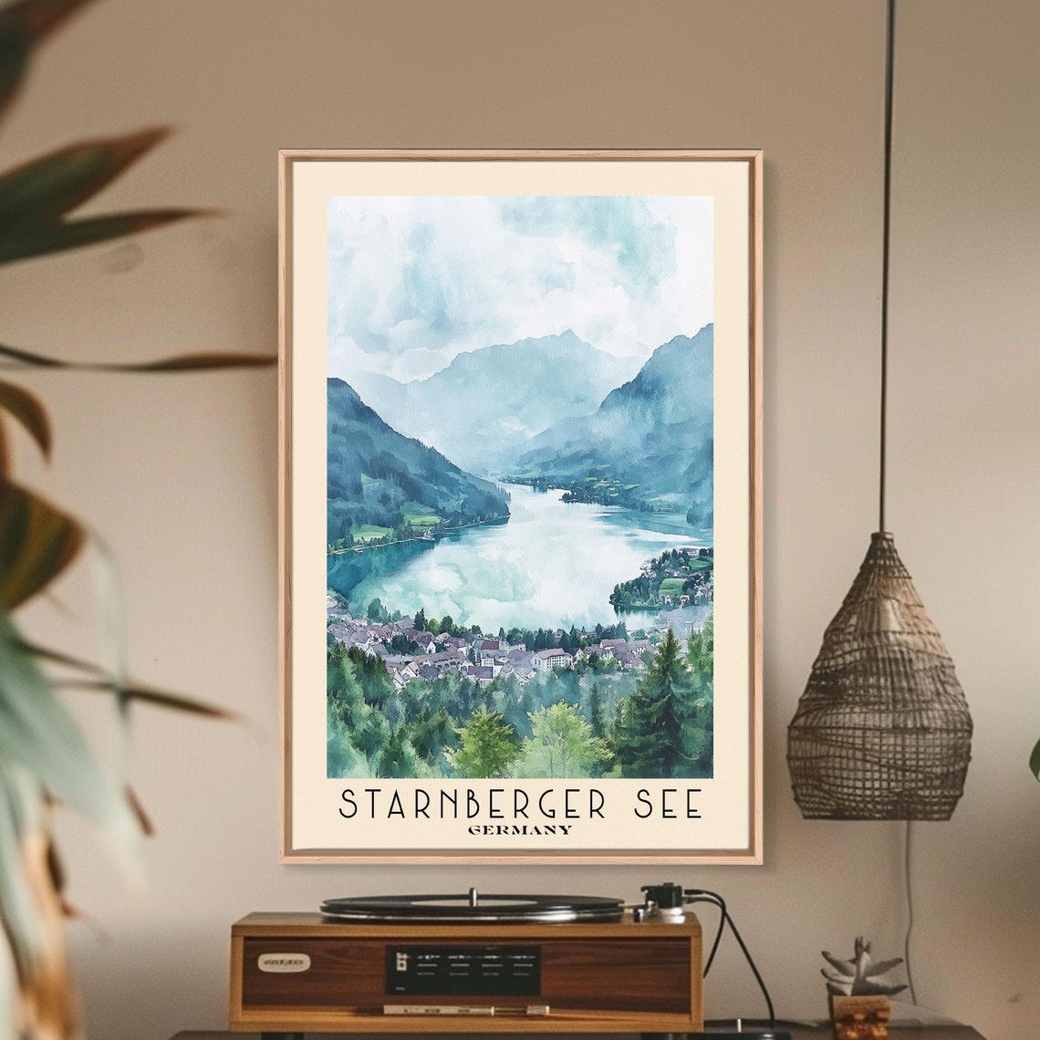 Starnberger See Germany Alpine Lake Misty Mountains Evergreen Poster - Image 3