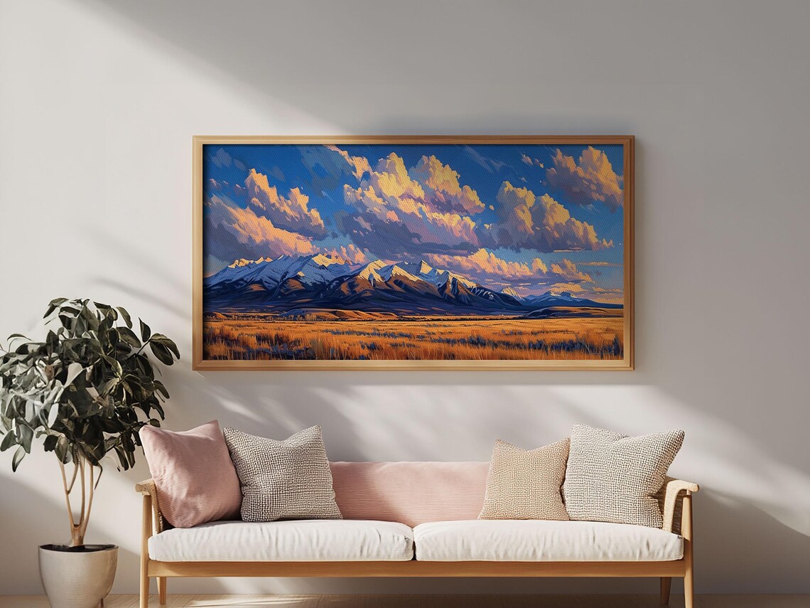 Sunset Over the Mountains, Panoramic Landscape
