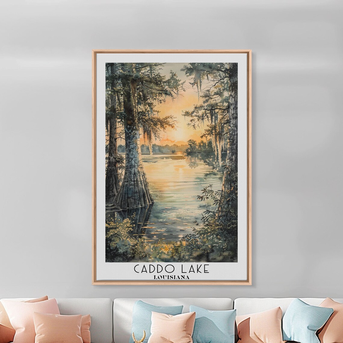 Caddo Lake Louisiana Watercolor Landscape Travel Poster - Image 5