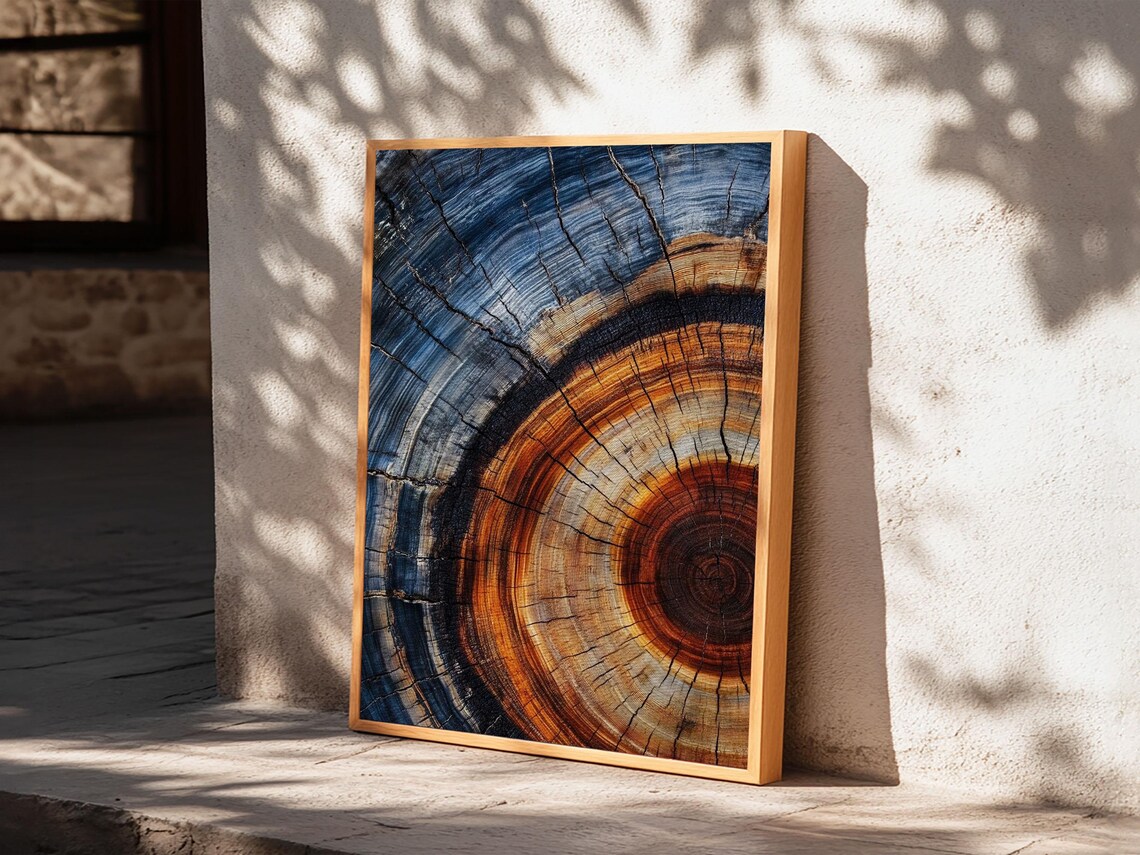 Tree Ring Abstract Art Print, Colorful Minimalist - Image 4