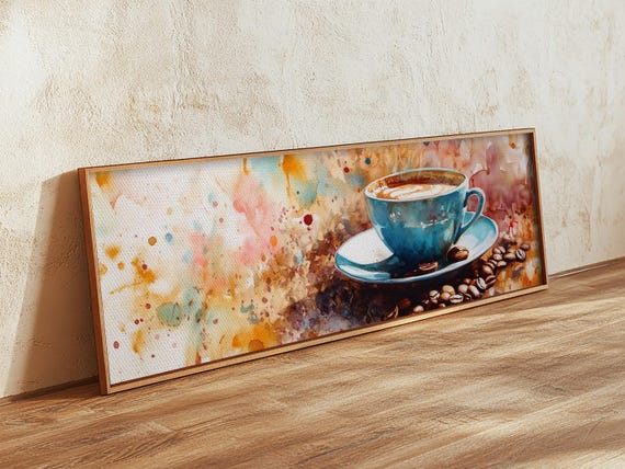 Latte Art Print Coffee Wall Art Rustic Home Decor Food Review Kitchen Art Whimsical Art Gift Idea Cozy Kitchen Design