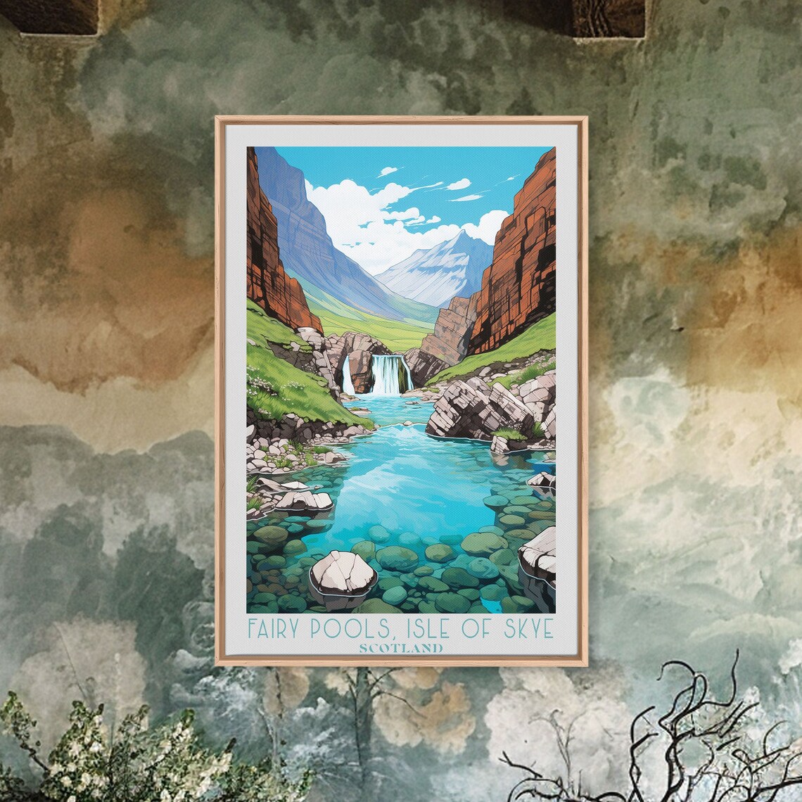 Fairy Pools Isle of Skye Scotland Turquoise Pool Waterfall Cliffs Travel Poster - Image 4
