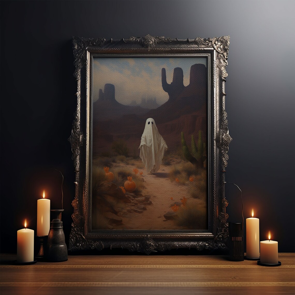Wild West Cowboy Ghost Halloween Western Art Print - Image 3