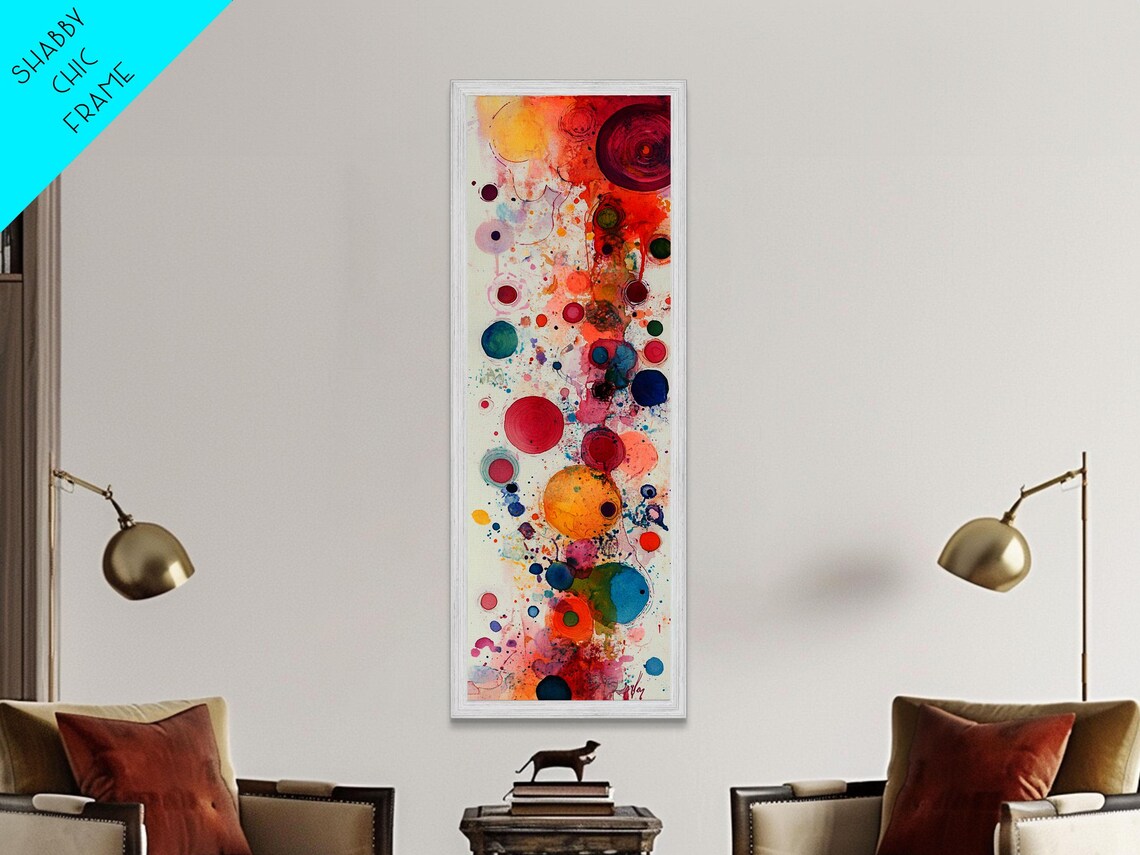 Colorful Abstract Dots Print Whimsical Art Modern Wall Decor Playful Vertical Art Gift Idea Light Pink Wall Art - Image 5