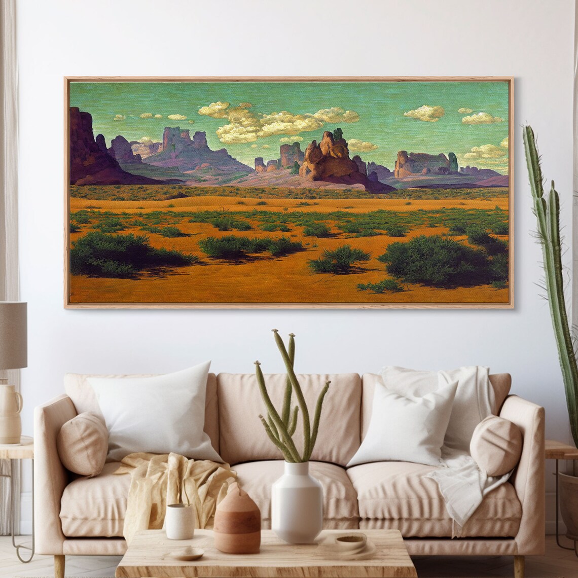 Red Rock Desert Southwest Mesas Golden Sand Vintage Painting Poster - Image 3