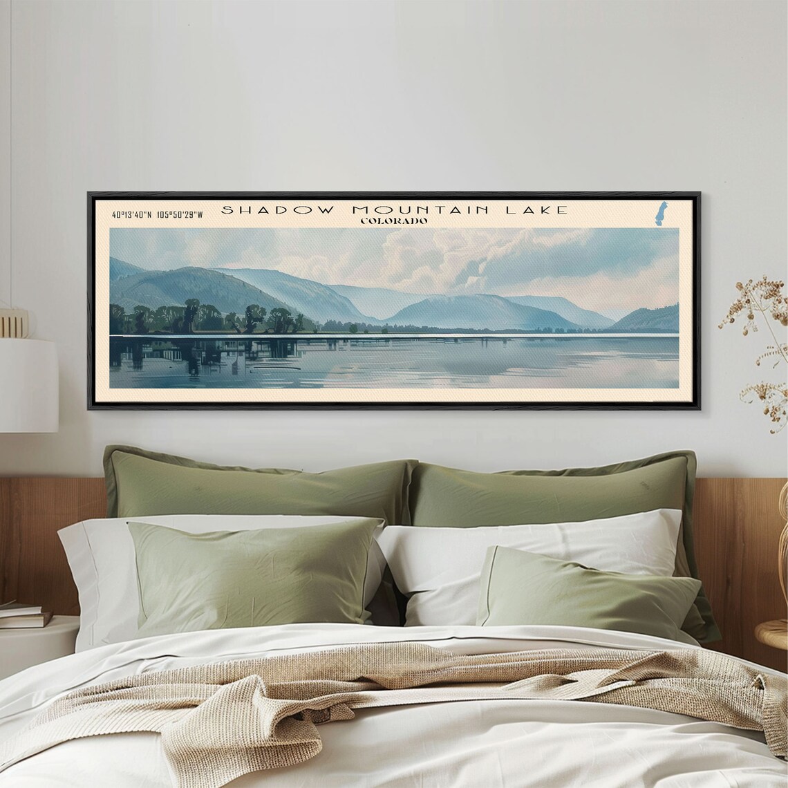 Shadow Mountain Lake Colorado Mirrored Peaks Wide Calm Travel Poster