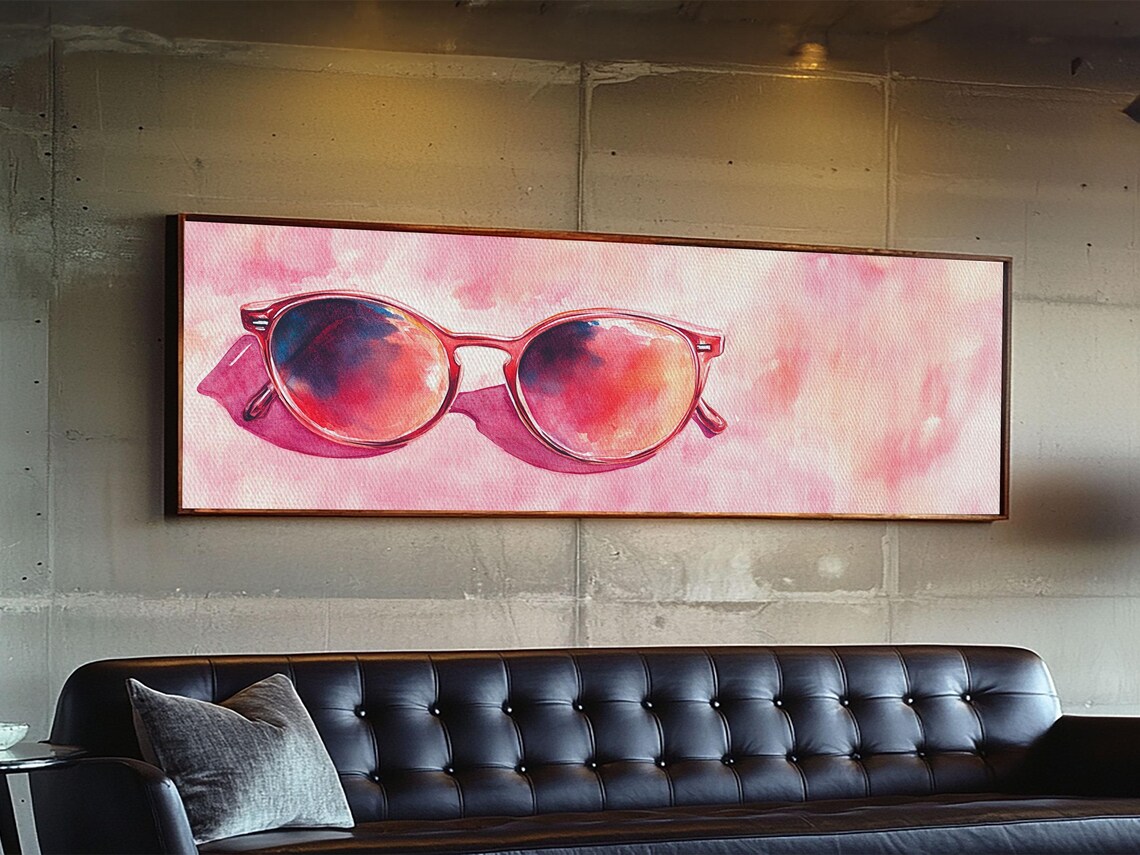Retro Sunglasses Art Print, Pink Boho Bedroom Decor - Image 6