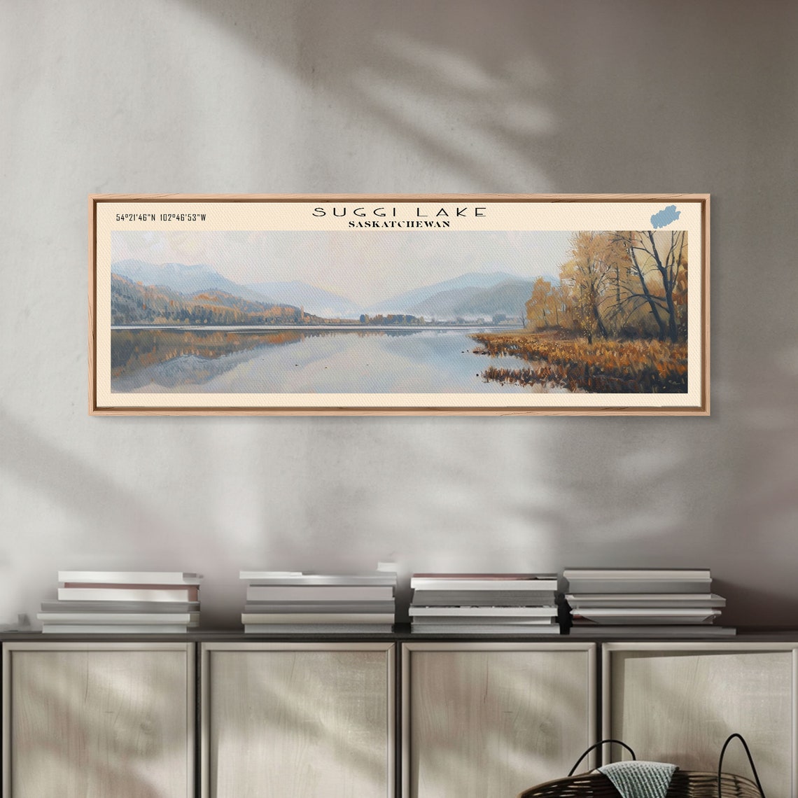 Suggi Lake Saskatchewan Autumn Trees Mirror Lake Morning Travel Poster - Image 4