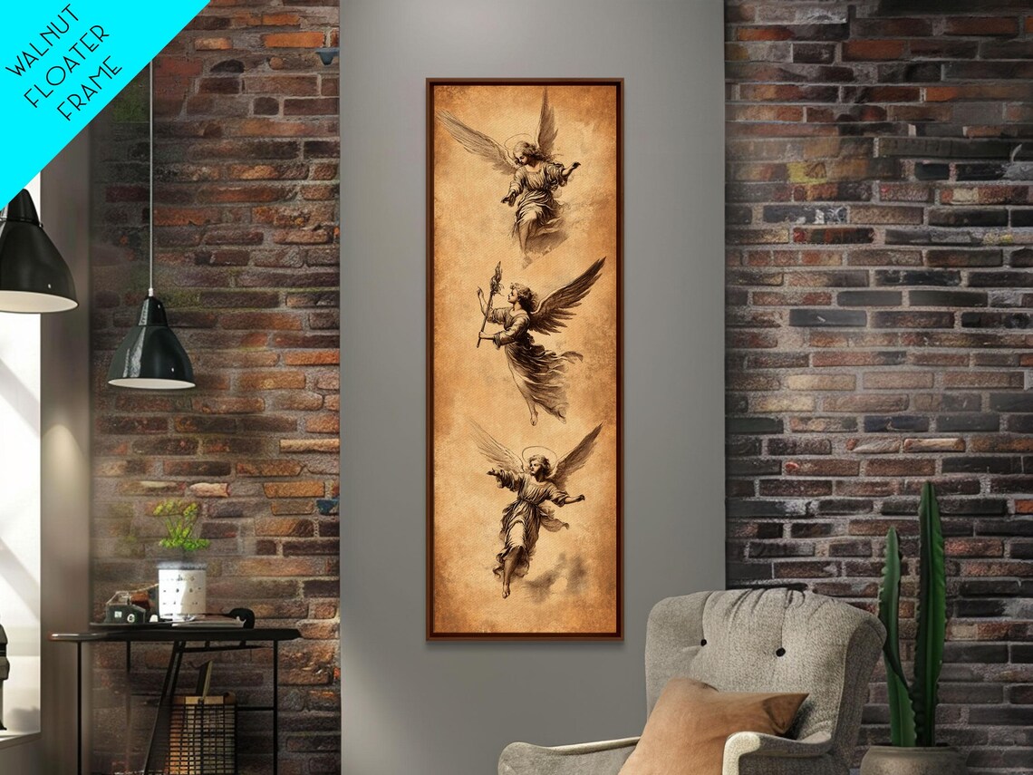 Guardian Angels Christmas Art Print, Angel Painting - Image 5