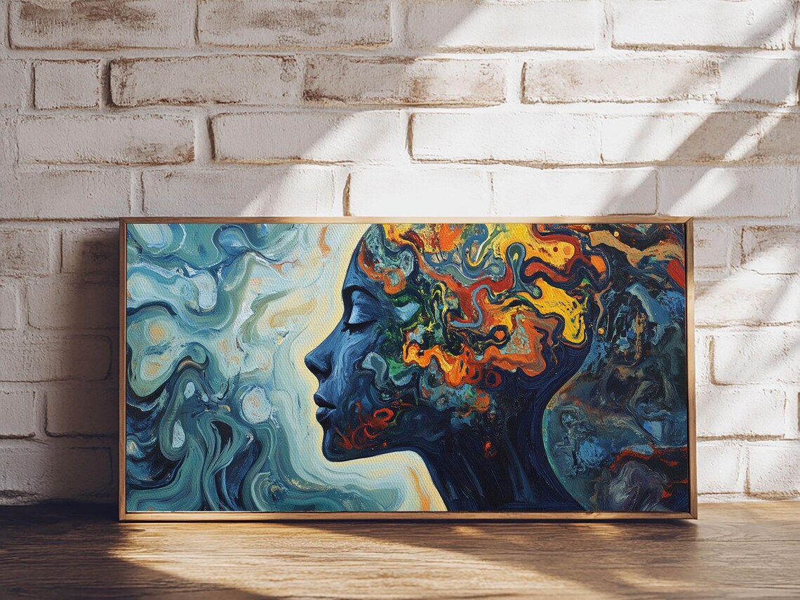 Abstract Woman Mind, Minimalist Geometric Art Print