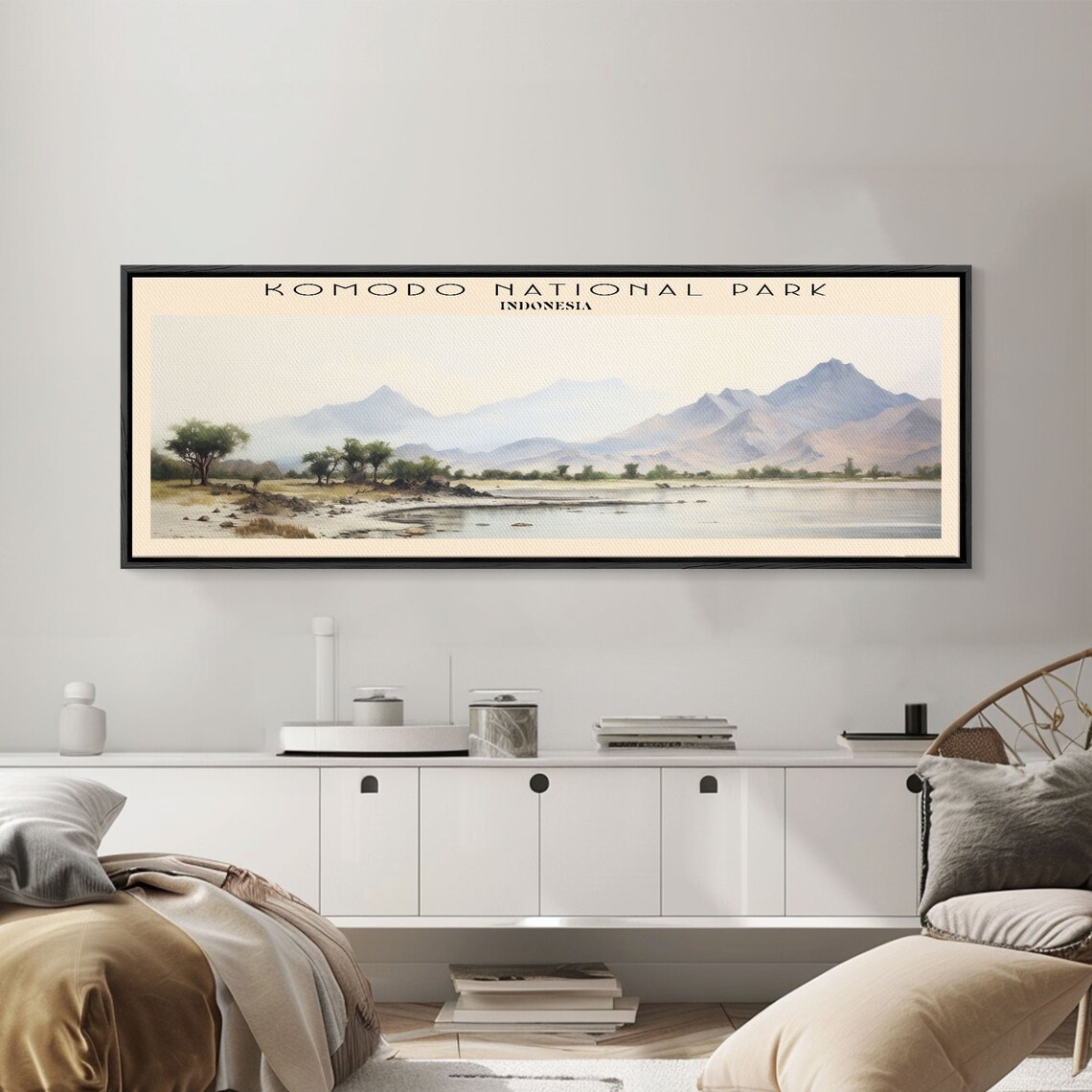 Komodo National Park Indonesia Volcanic Peaks Coastal View Travel Poster - Image 4