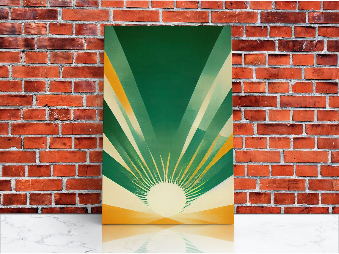 Emerald Green Sun Burst, Art Deco Wall Art Print - Image 4