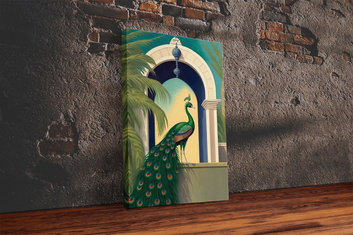 Watercolor Peacock Art Print, Colorful Wall Decor