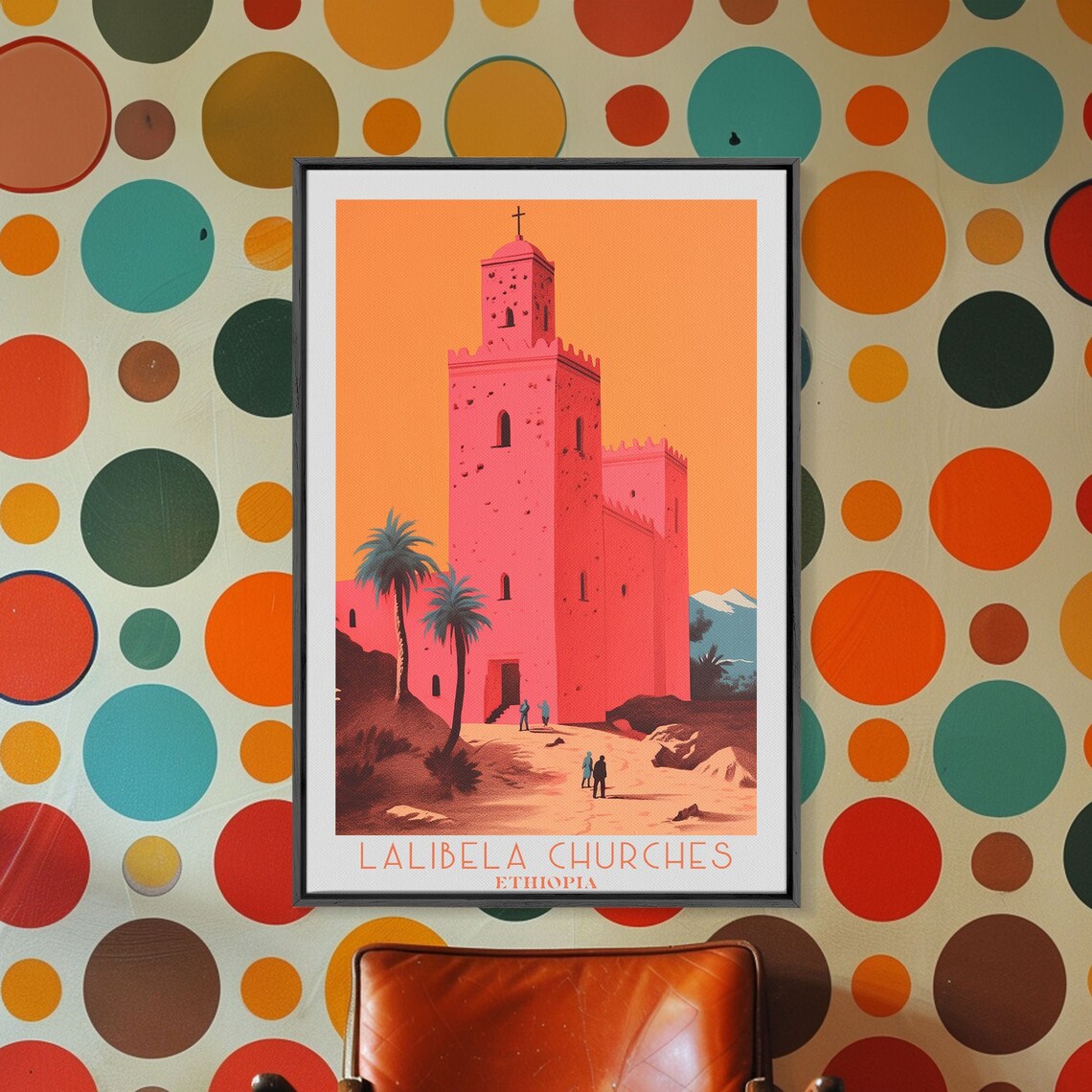 Lalibela Churches Ethiopia Pink Tower Church Desert Sunset Travel Poster - Image 6
