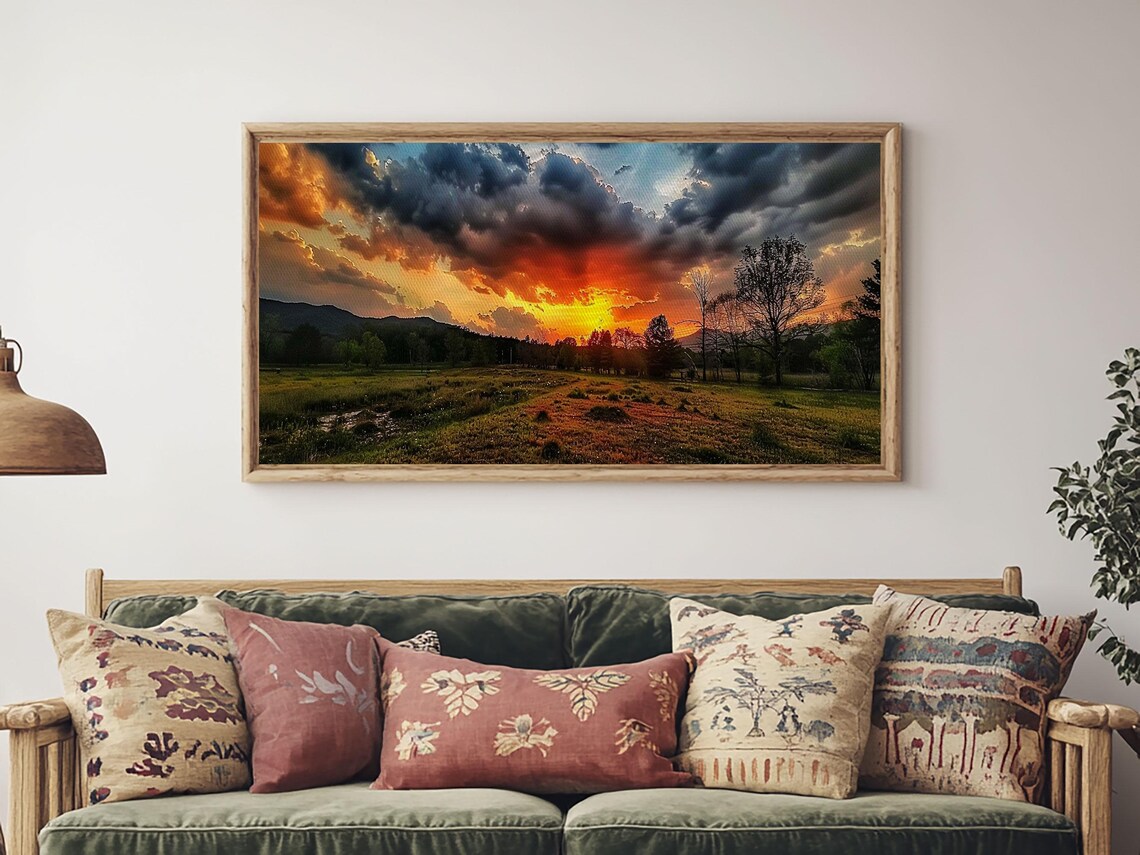 Sunset Over Texas Landscape Art Print, Photography Style - Image 2