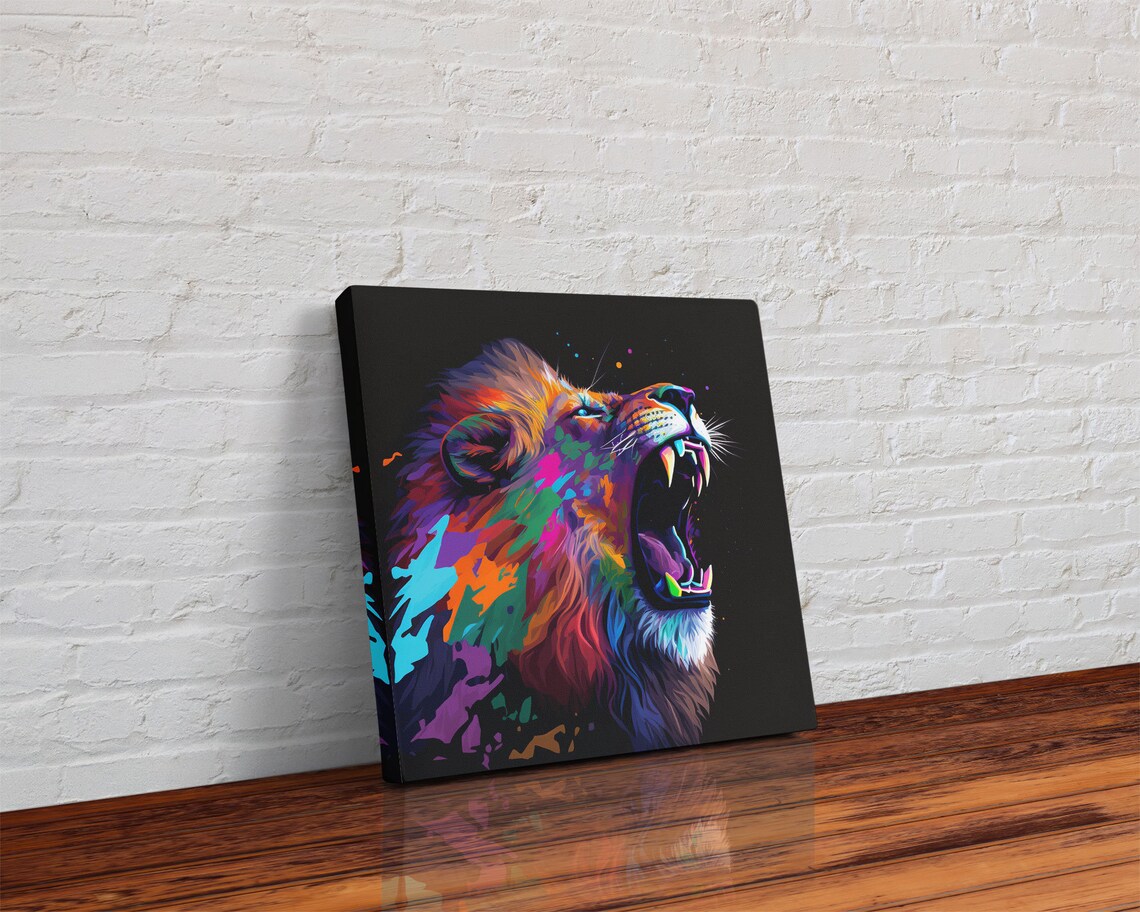 Pop Art Lion Roar, Psychedelic Lion Art Print - Image 3