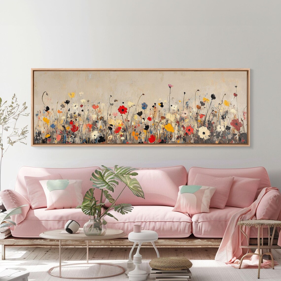 Muted Wildflowers On Cream Background Soft Meadow Floral Poster - Image 3