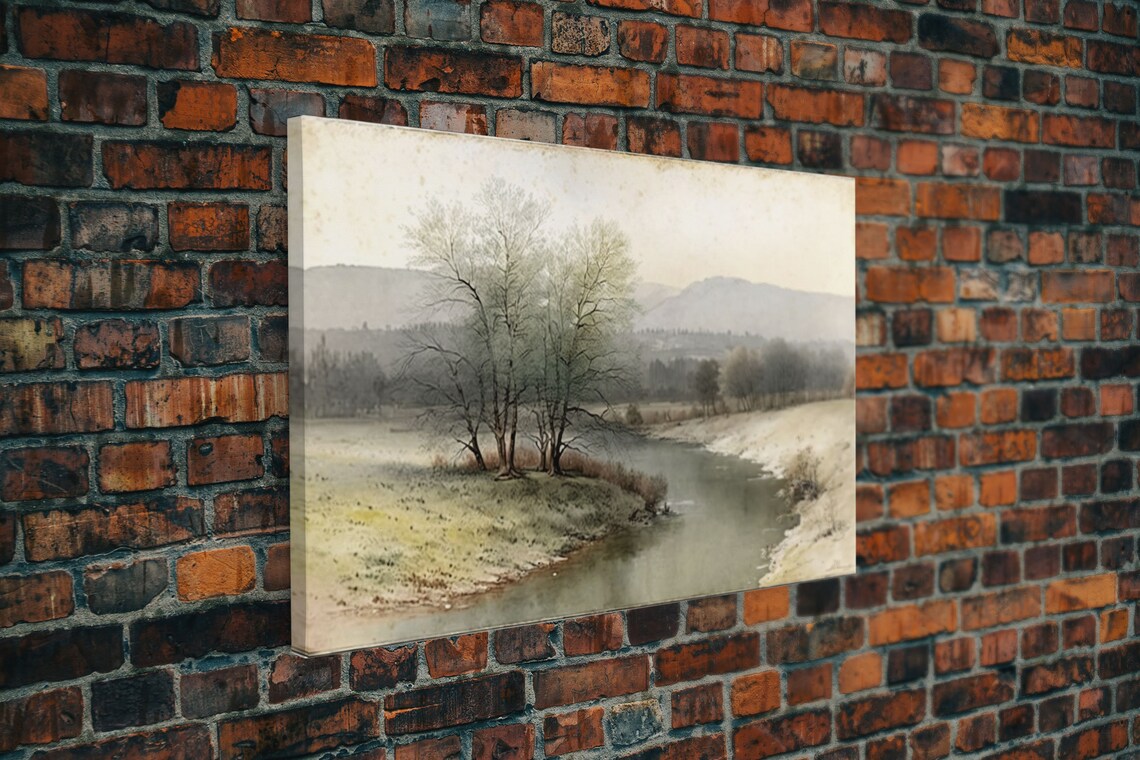 Rustic Vintage Landscape Art Print, Farmhouse Style - Image 4