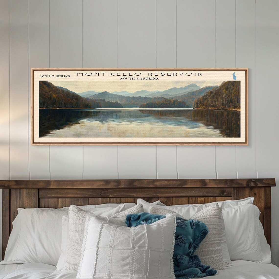 Monticello Reservoir South Carolina Autumn Hills Mirror Lake Poster - Image 5