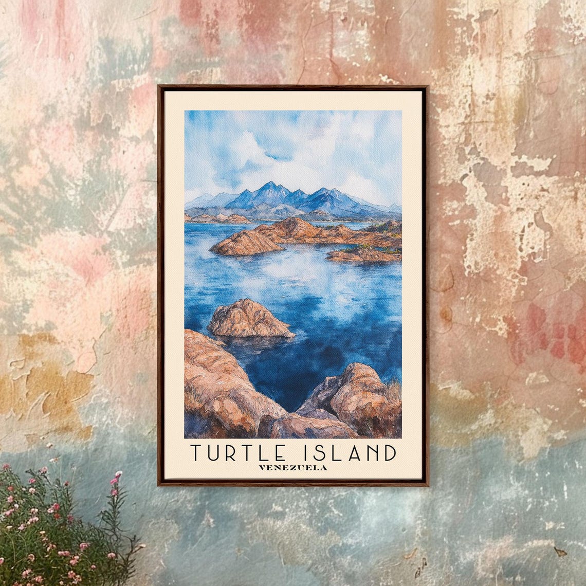 Turtle Island Venezuela Blue Archipelago Rocky Islets Mountain Poster - Image 3