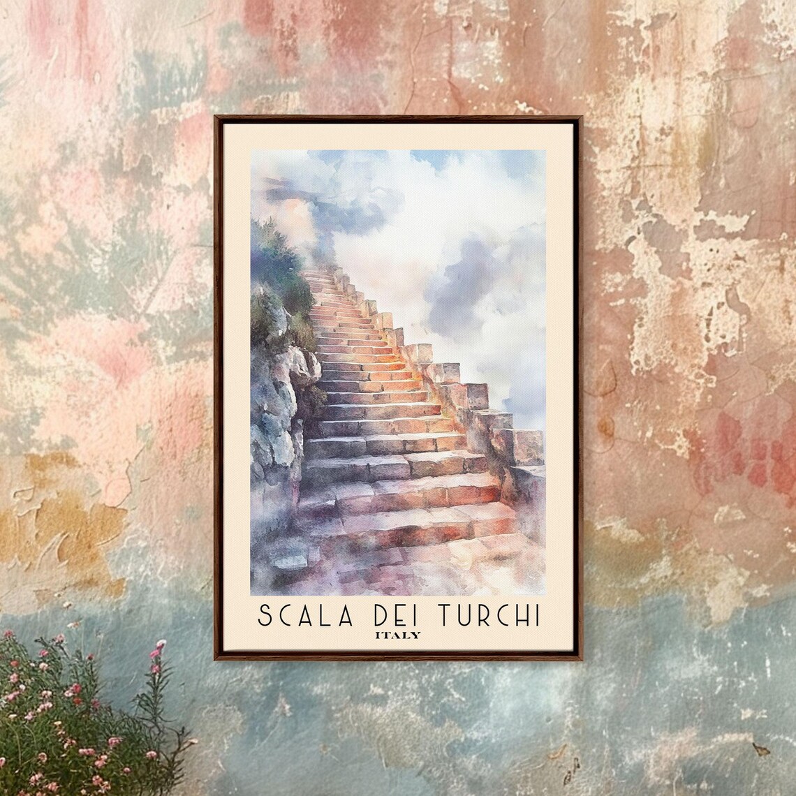 Scala Dei Turchi Italy White Cliff Stone Stairway Blue Sky Poster - Image 4