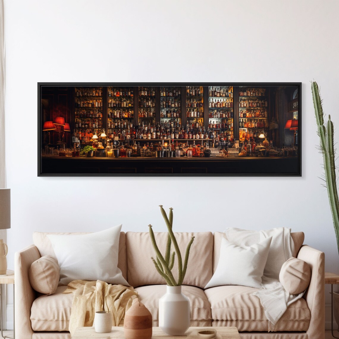 Vintage Bar Shelf Liquor Bottles Moody Cocktail Speakeasy Wall Art - Image 6