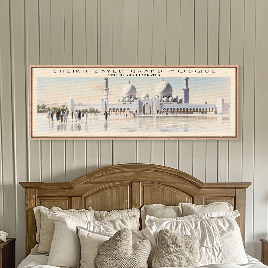 Sheikh Zayed Grand Mosque UAE White Domes Courtyard Travel Poster - Image 3