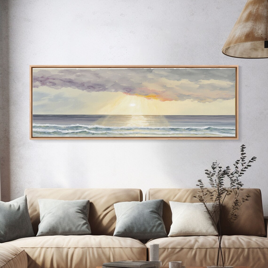 Panoramic Ocean Beach Sea Landscape Nautical Wall Art - Image 4