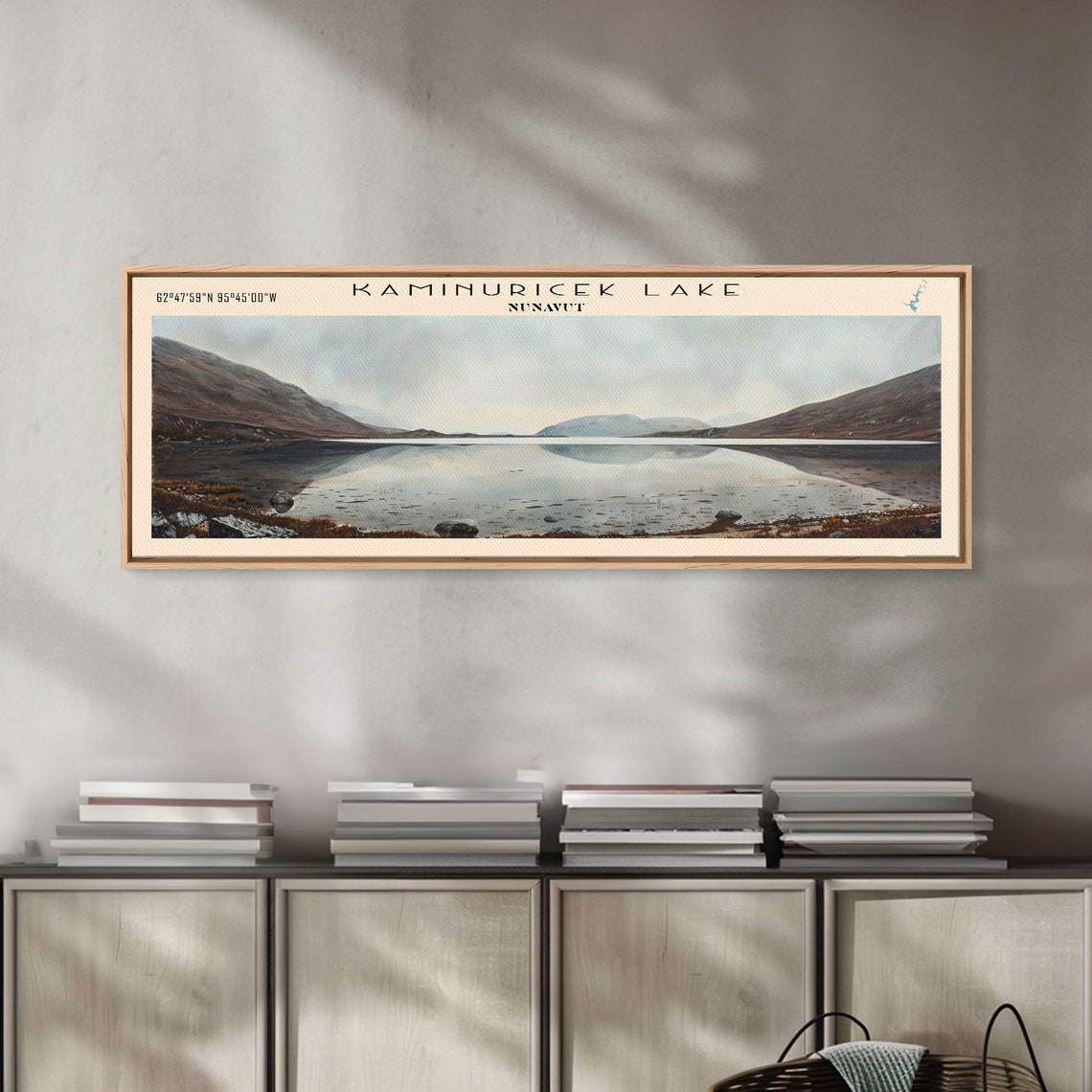 Kaminuricek Lake Qamanirjuaq Lake Framed Print Panoramic Lake House Decor Wall Art Travel Poster Serene Lake Painting Nature Art - Image 3