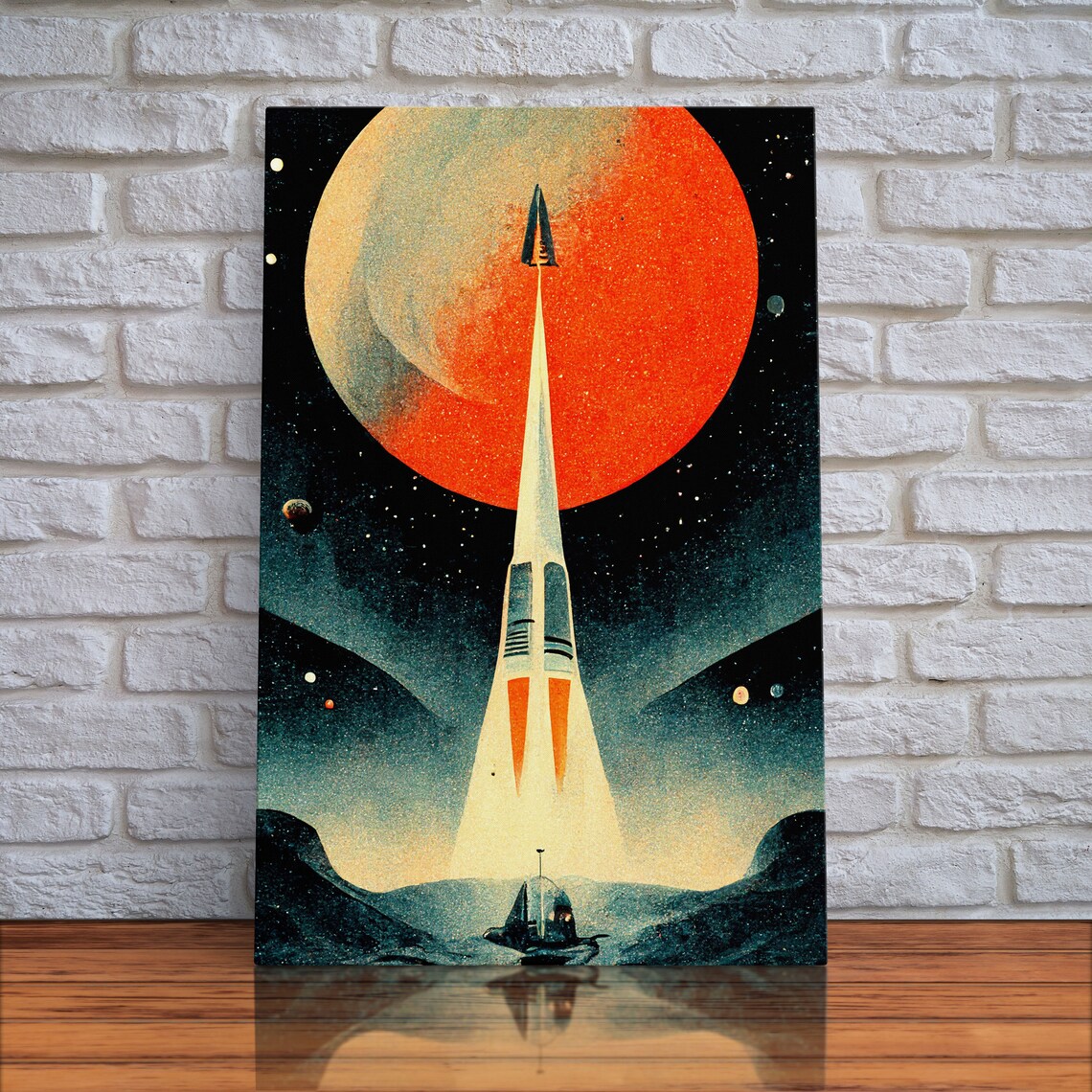 Art Deco Style Spaceship Space Exploration Poster - Image 4