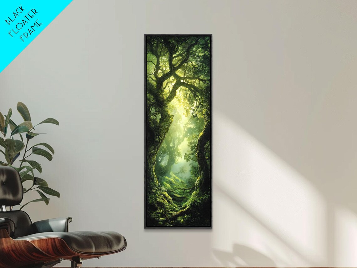 Light Twists Through The Bent Trees Framed Print Accent Piece Wall Art Fantasy Landscape Painting - Image 4