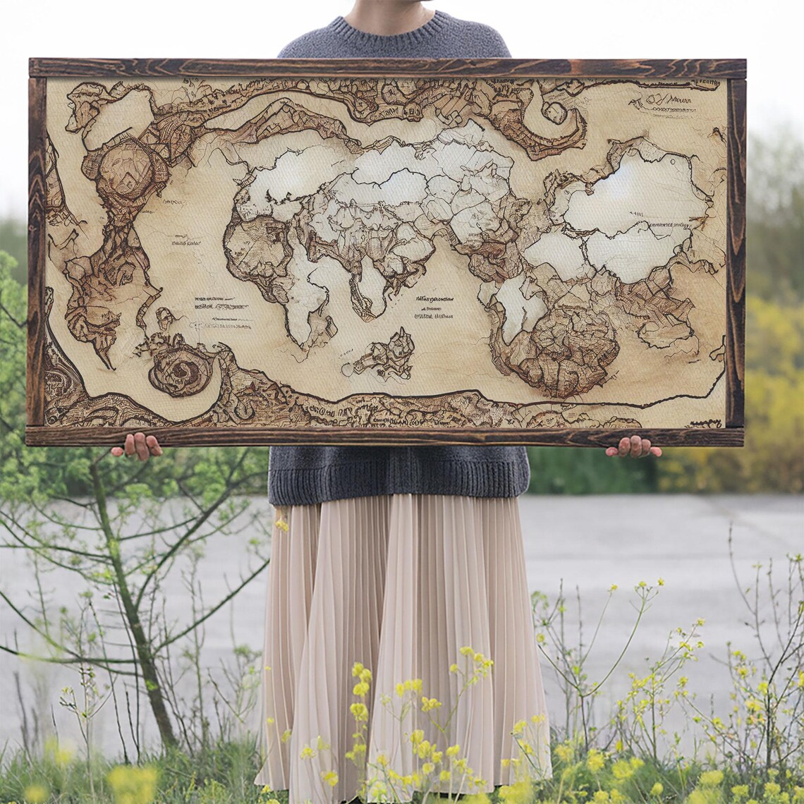 Abstract Fantasy World Map, Middle Earth Style - Image 2