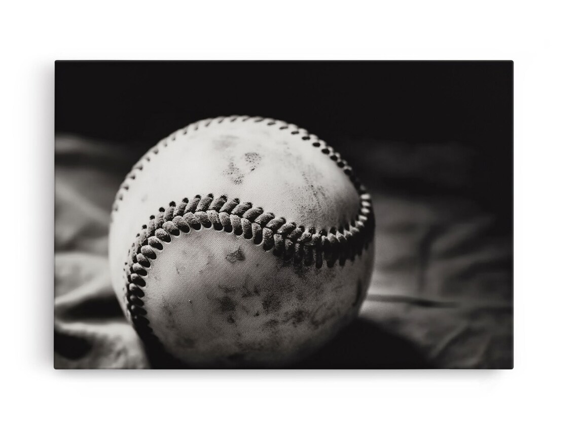 Black and White Baseball Player Poster Art Print - Image 6
