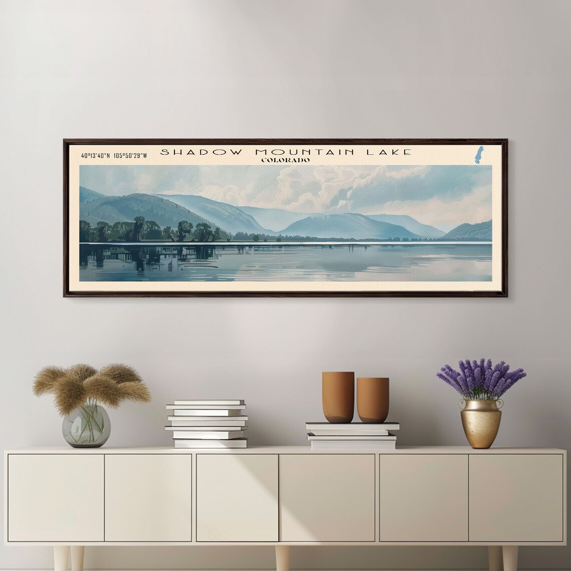 Shadow Mountain Lake Colorado Mirrored Peaks Wide Calm Travel Poster - Image 2