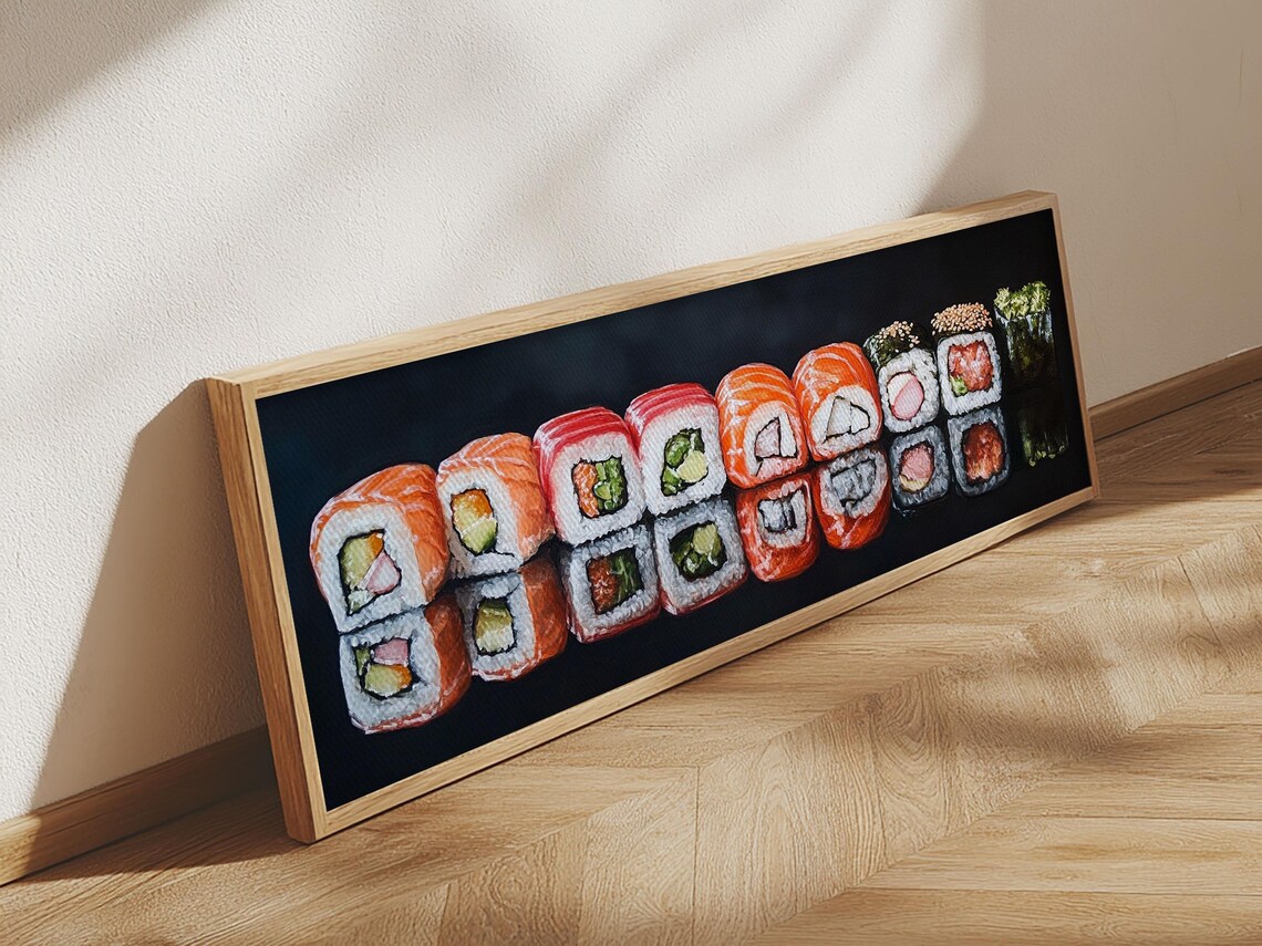 Sushi and Tuna Roll Modern Art Poster for Kitchen - Image 5