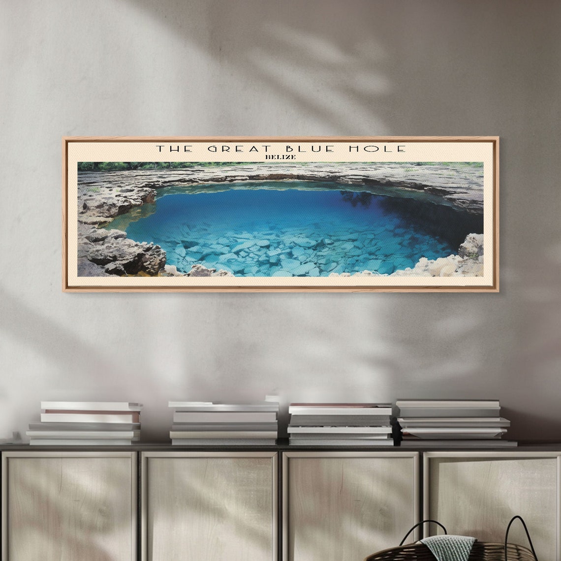 Great Blue Hole Belize Turquoise Sinkhole Reef Panoramic Travel Poster - Image 4