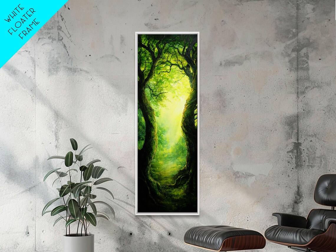 Enchanted Forest Archway Glowing Green Fantasy Nature Travel Poster - Image 3