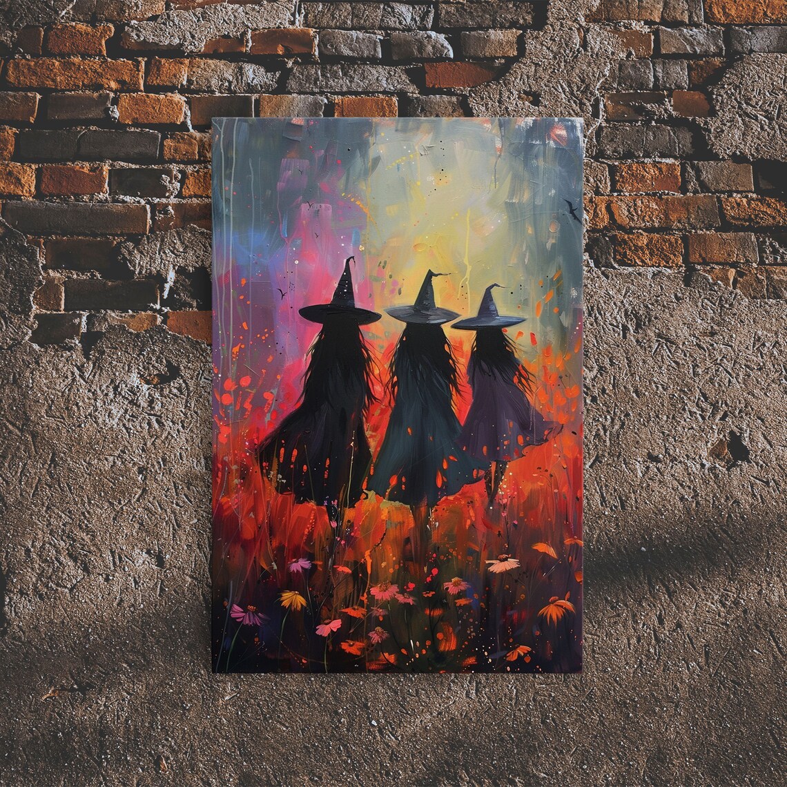 Springtime Witches Coven Of Witches Among The Wildflowers Art Print Framed Print Ethereal Witches Enchanting Witch Print - Image 6