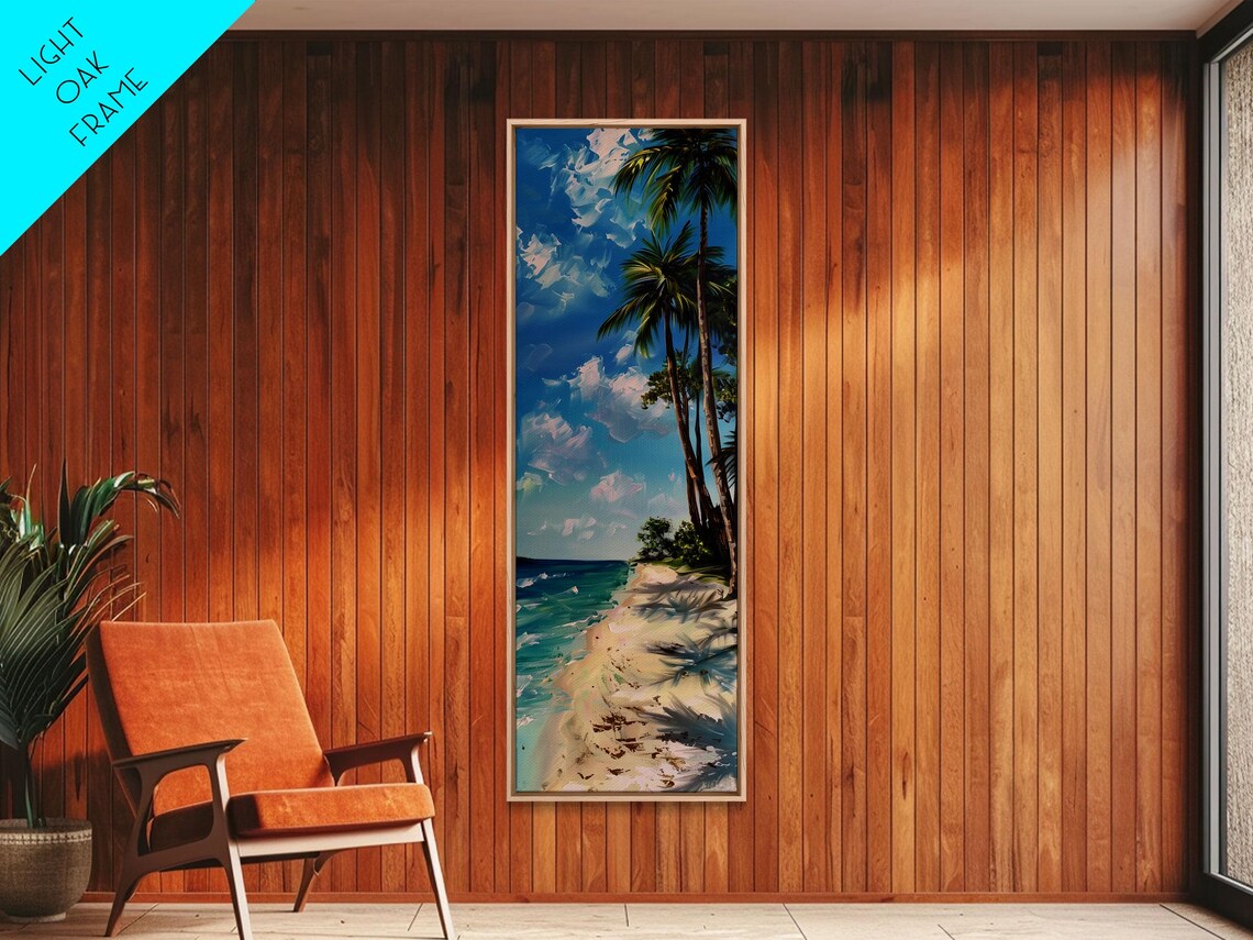 Palm Trees And Gentle Waves On Sandy Beach Sunny Coastal Scene Poster - Image 4