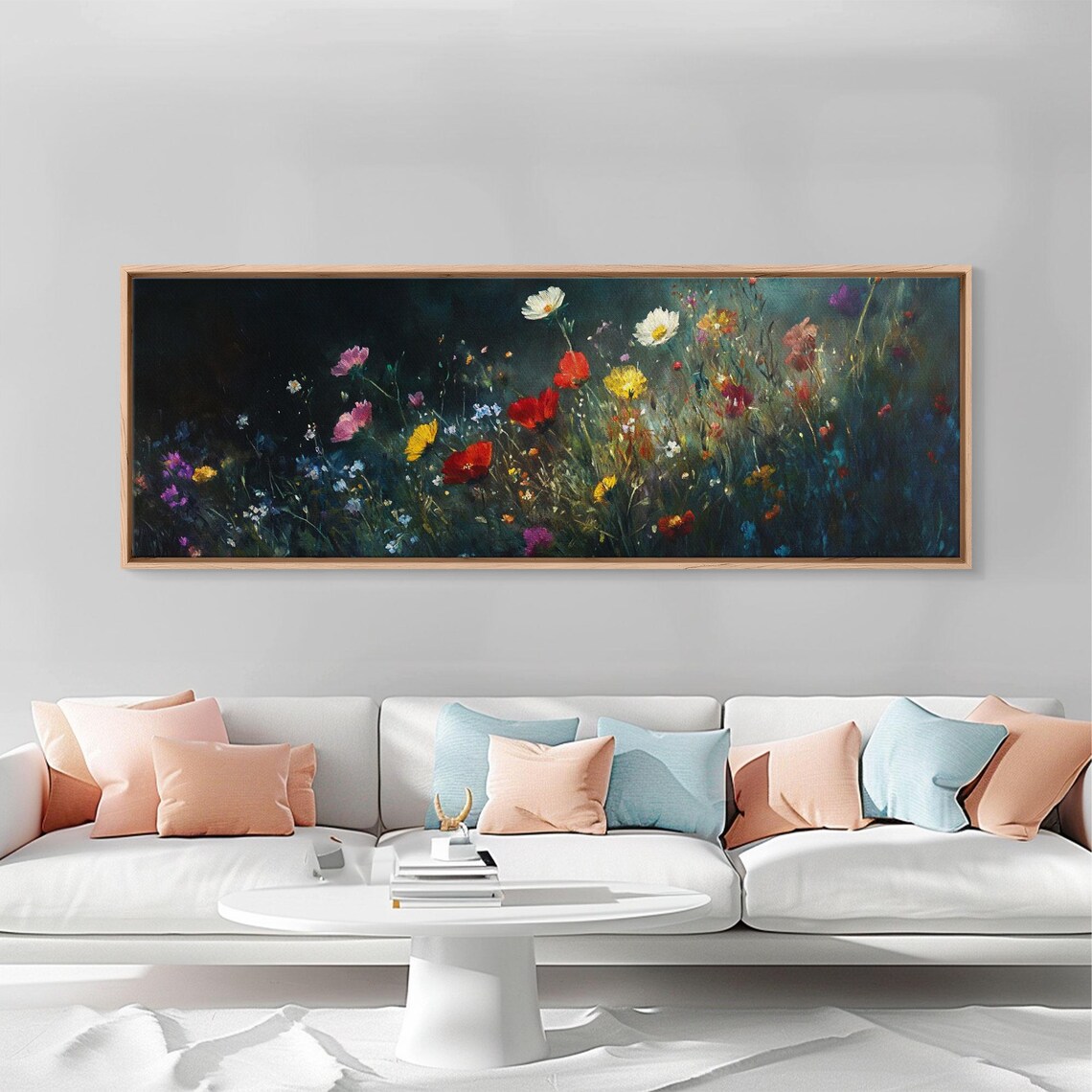 Wildflowers At Midnight Colorful Blooms On Dark Navy Background Poster - Image 4